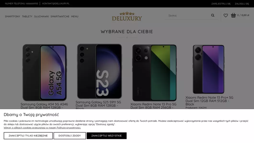 Sklep z telefonami - Deluxury.pl - podgląd