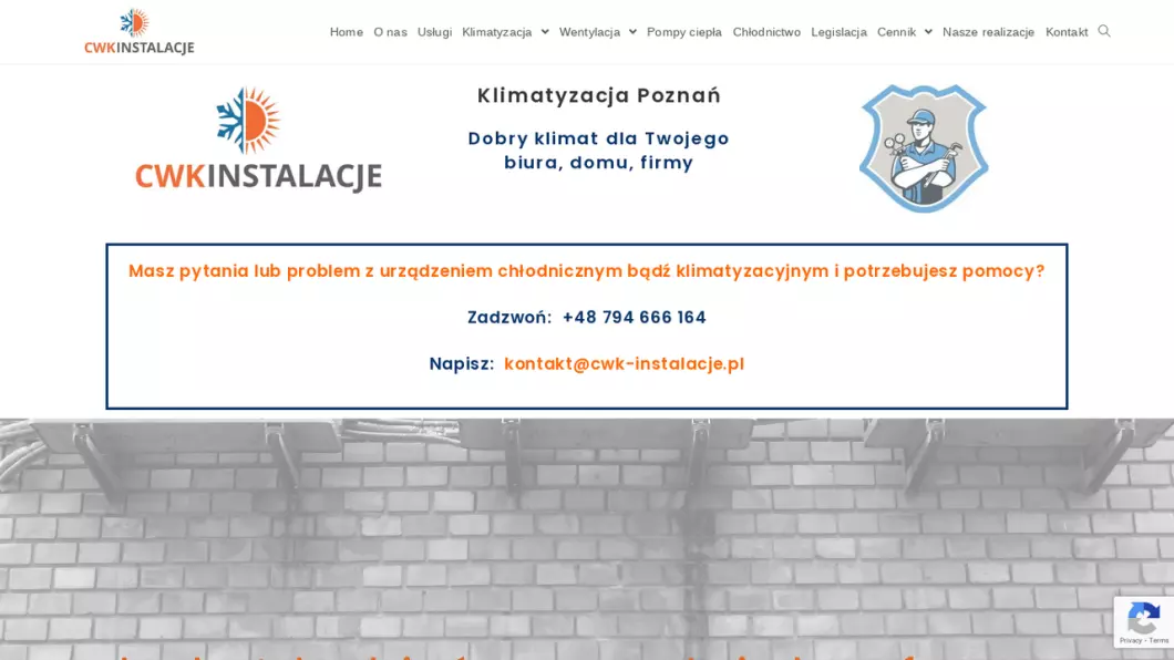 Klimatyzacje, pompy ciepła, chłodnictwo - CWK Instalacje - podgląd