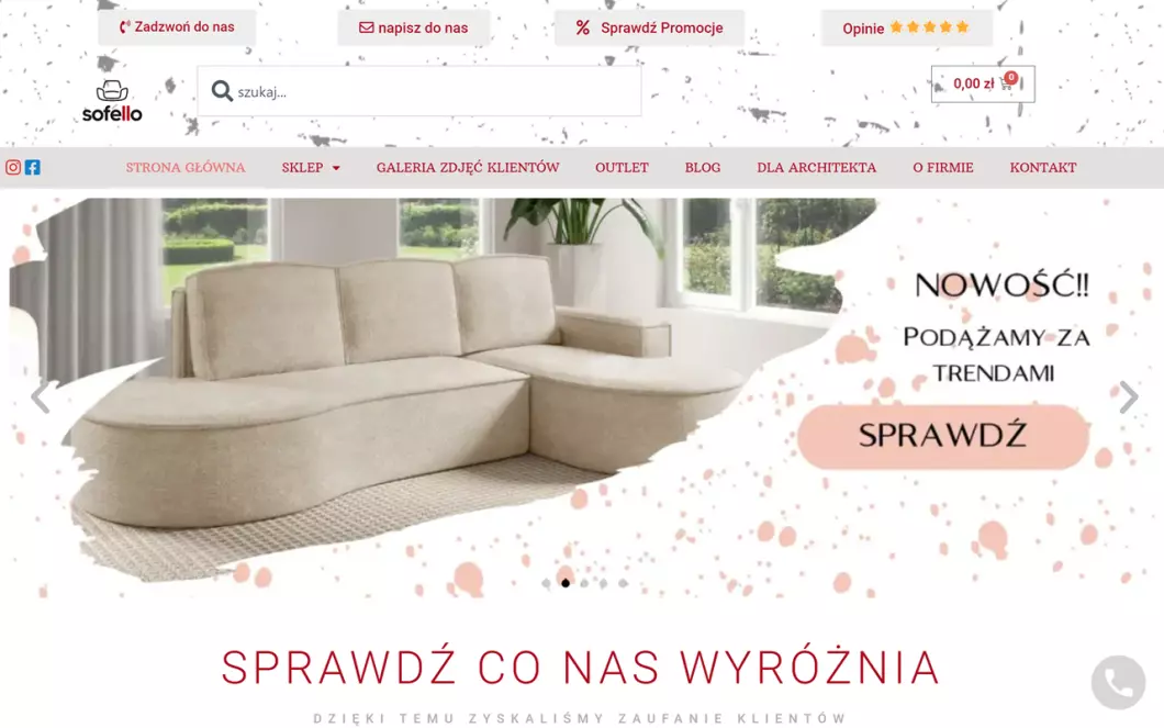 Sklep meblowy Sofello - podgląd