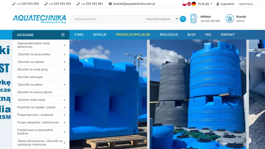 Aquatechnika - zbiorniki na deszczówkę - podgląd