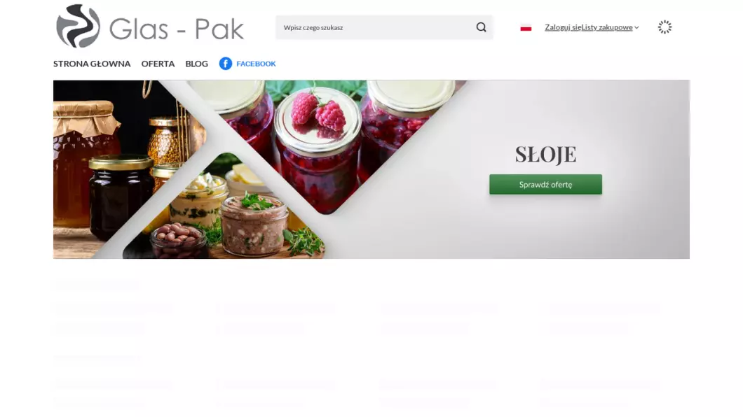 GLAS-PAK - Hurtownia słoików i butelek szklanych - podgląd