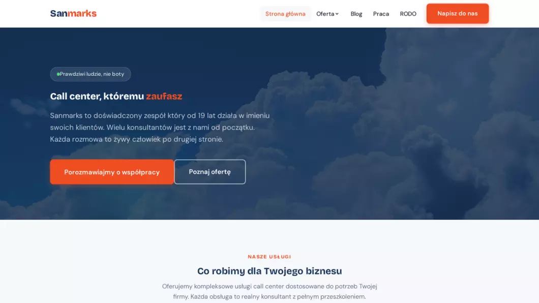 Sanmarks  - Usługi call center - podgląd